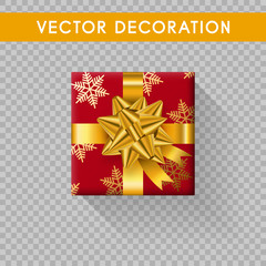 Realistic gift box top view. Gift boxes without background. Vector illistration
