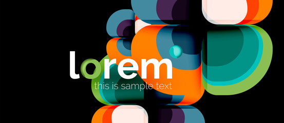 Round triangles geometric shapes composition