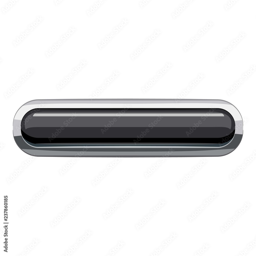 Poster black rectangular button icon. cartoon illustration of rectangular button vector icon for web design
