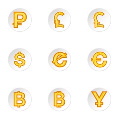 Finance icons set. Cartoon illustration of 9 finance vector icons for web
