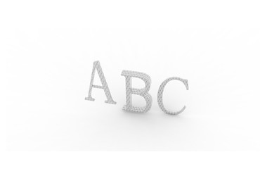 ABC rendering letters on a white background