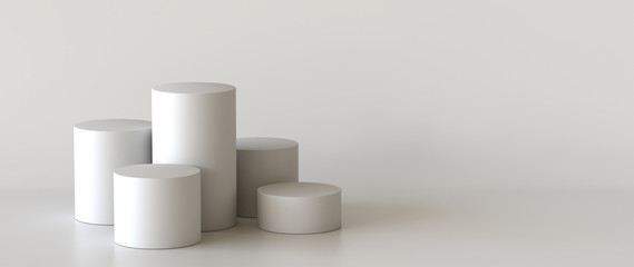 Empty podium on white background. 3D rendering.