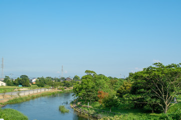 Fototapeta na wymiar 多布施川の景色　佐賀市