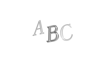 ABC rendering letters on a white background