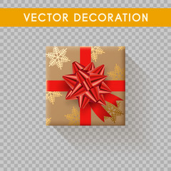 Realistic gift box top view. Gift boxes without background. Vector illistration