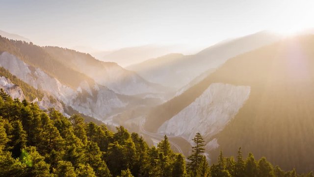 Aerial footage shot during the Sunrise in the Ruinaulta, Rheinschlucht also called the Swiss Grand Canyon located in Grisons. Filmed with the DJI Inspire 2 drone in 5.2k RAW and downscaled to 4k.