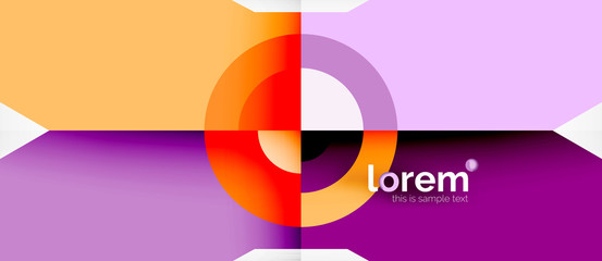 Geometric colorful shapes composition abstract background. Minimal dynamic design