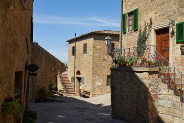Small Old Mediterranean town - lovely Tuscan street in Italy city