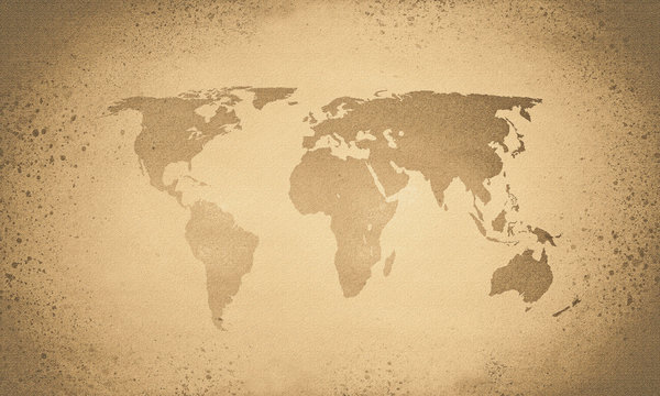 Fototapeta Vintage sepia world map