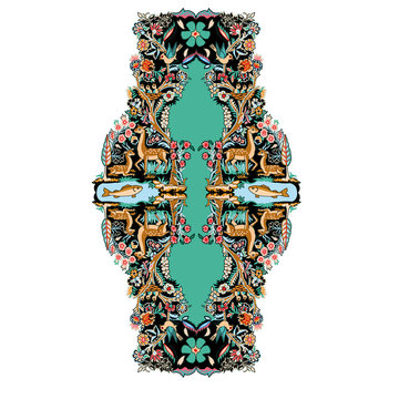 motif, mod&egrave;le, floral, color&eacute;, beige, conception, d&eacute;coration, ornement, oriental, tapie, tissu, mandala,  art, illustration, mill&eacute;sime, 