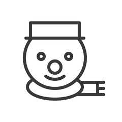 Snowman face vector, Christmas related line style icon