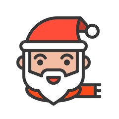 Santa claus vector, Christmas related style design icon, editable outline
