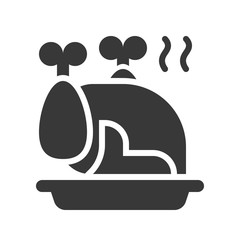 Roast chicken vector,Christmas related solid style icon