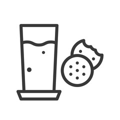 Cookies and drinks vector, Christmas related line style icon