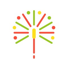 Firework vector, Christmas related flat style icon