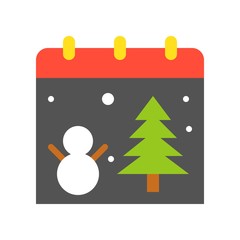 Christmas calendar vector, Christmas related flat style icon