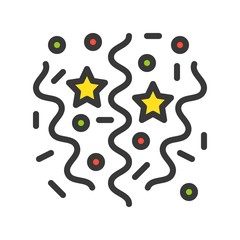 Obraz premium Silly String vector, Christmas related filled style icon, editable outline