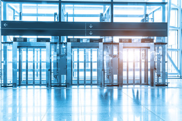 Elevator in airport terminal