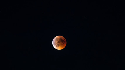Rodgau, Germany, 2018-07-27 23:08 - Blood moon right after the full ecplise.