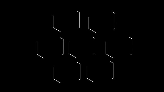 Shape of the honeycomb moves the white line and at the end of the dotted line. Black background