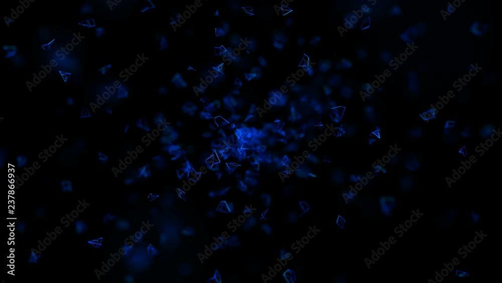 Poster abstract 3d rendering of looped animation with random shapes. modern futuristic background. motion d