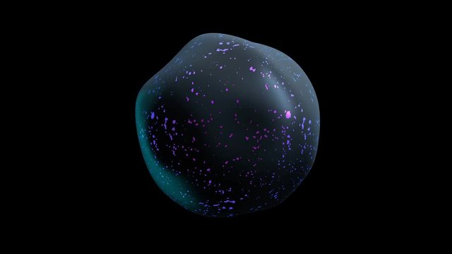 Abstract 3d animation, looped motion of a futuristic shape. Modern background design, 4k video with alpha matte