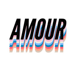 slogan Amour phrase graphic vector Print Fashion lettering calligraphy