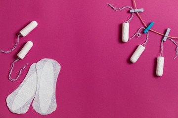 Cotton tampon. Womens comfort, hygiene and protection.