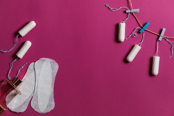 Cotton tampon. Womens comfort, hygiene and protection.