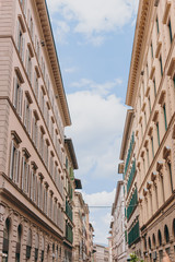 Beautiful and historic architecture of the streets of Florence in Italy