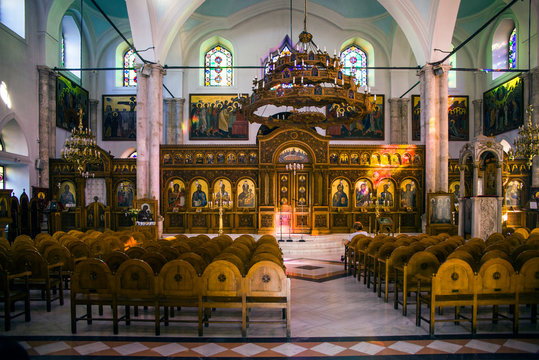 Interior of the church of Agios Titos in Heraklion Town, Crete.