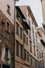 Beautiful and historic architecture of the streets of Florence in Italy