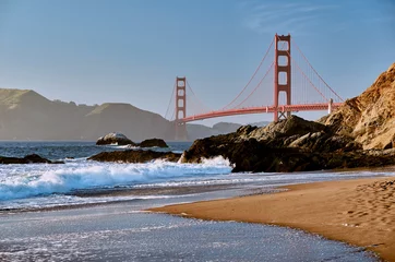Washable wall murals Baker Beach, San Francisco Golden Gate Bridge, San Francisco, California