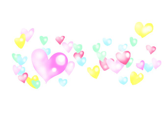 バレンタイン　カラフルハート