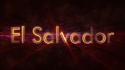 El Salvador - Shiny looping country name text animation