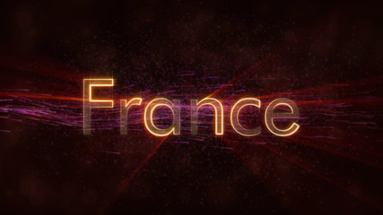 France - Shiny looping country name text animation