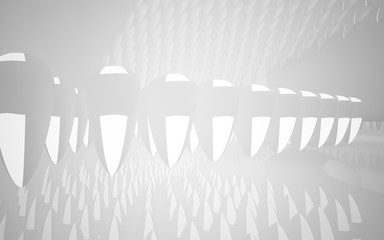 White smooth abstract architectural background whith gray lines . 3D illustration and rendering