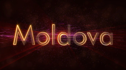 Moldova - Shiny looping country name text animation