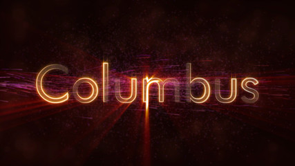 Columbus - Shiny looping city name text animation