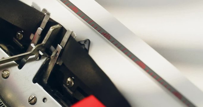 The beginning of an Internet URL address being typed on an old-school typewriter.
