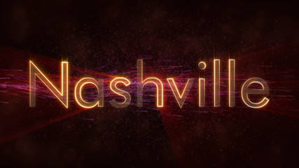 Nashville - Shiny looping city name text animation