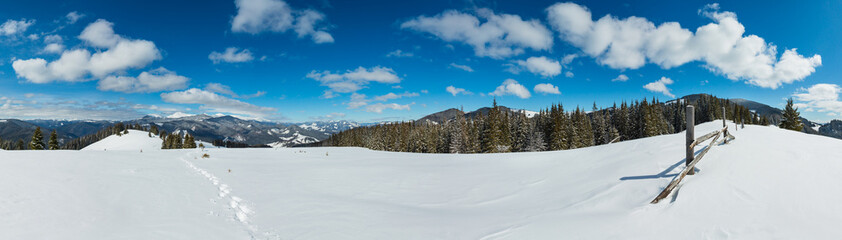 Winter snowy Carpathian mountains, Ukraine