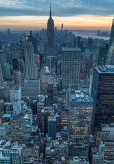 Stickers muraux New York Gratte-ciel de New York, vue panoramique aérienne