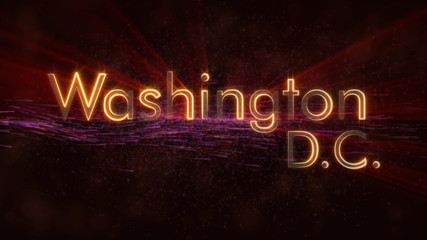 Washington D.C. - Shiny looping city name text animation