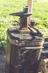 old anvil and hammer