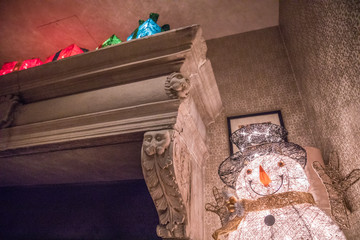 Christmas  decoration with lighting snowman