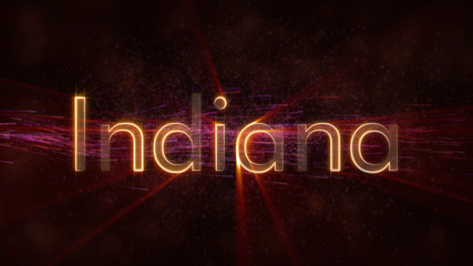 Indiana - Shiny looping state name text animation