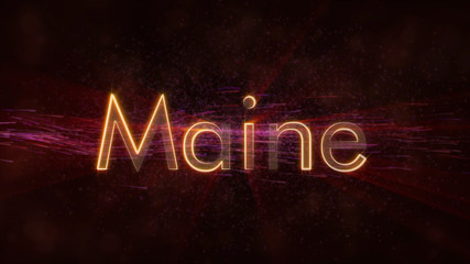 Maine - Shiny looping state name text animation