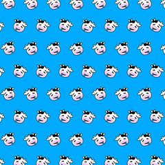 Fototapeta premium Cow - emoji pattern 40