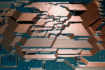 Electronic circuit board close up background texture